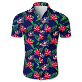 Columbus Blue Jackets Hawaiian Shirt Floral Button Up
