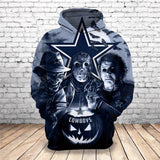 Dallas Cowboys Hoodies 3D Halloween Horror Night Sweatshirt Pullover