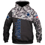 Dallas Cowboys Military Hoodies 3D Sweatshirt Long Sleeve