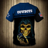 Dallas Cowboys Skull T shirt 3D Short Sleeve