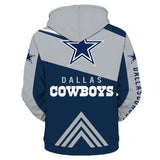 Dallas Cowboys Zip Up Hoodies 3D Sweatshirt Long Sleeve