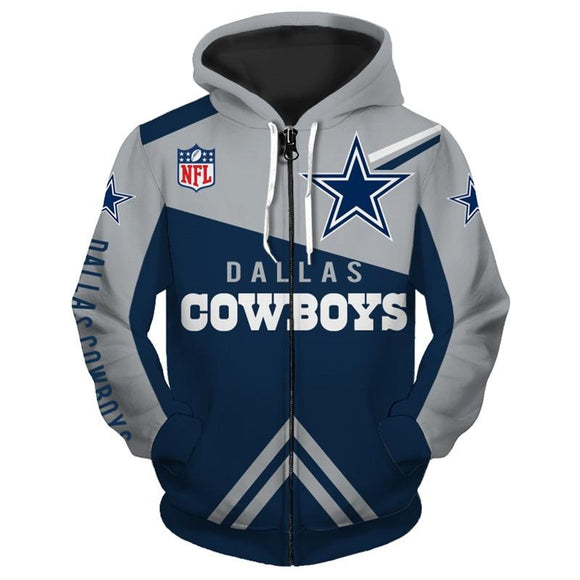 18% SALE OFF Dallas Cowboys Zip Up Hoodies 3D Sweatshirt Long Sleeve ...