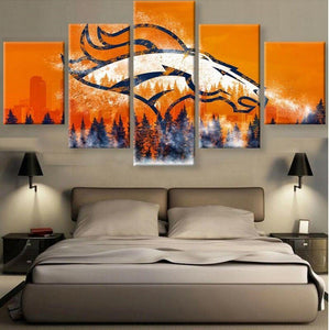 Denver Broncos Canvas Wall Art Cheap For Living Room Wall Decor