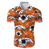 Denver Broncos Hawaiian Shirt Tropical Flower Short Sleeve