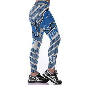 Detroit Lions 3D Print YOGA Gym Sports Leggings High Waist Fitness Pant Workout Trousers
