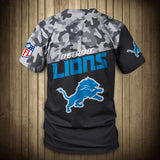 Detroit Lions Military T Shirt 3D Short Sleeve