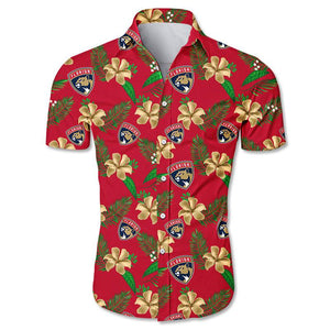 Florida Panthers Hawaiian Shirt Floral Button Up
