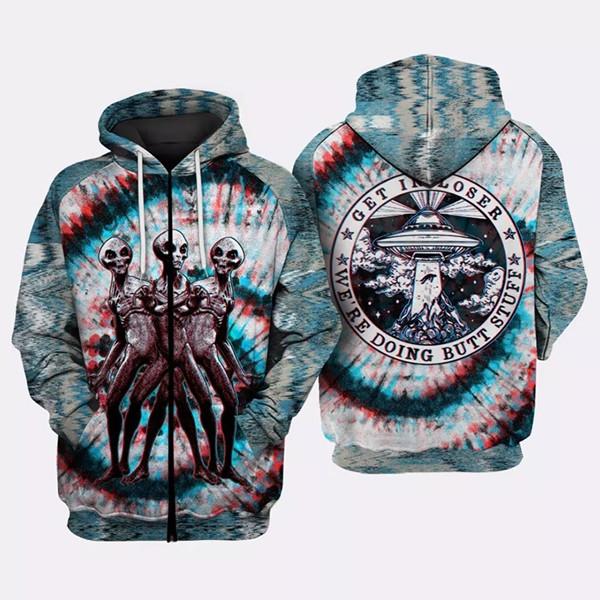 Hooded 3d skull print cheap trippy hoodie