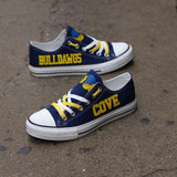 High School Novelty Design Canvas Shoes Print Logo Cove Bulldawgs