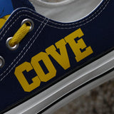 High School Novelty Design Canvas Shoes Print Logo Cove Bulldawgs