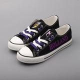 Novelty Design Canvas Shoes Printed Custom Logo Holland Hornets High School