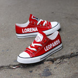 Hot Sale Novelty Design Canvas Shoes Printed Logo Lorena Leopards High School