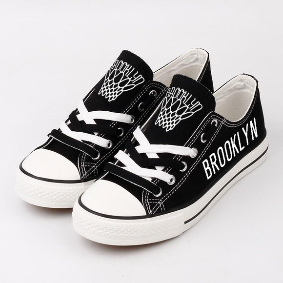 Novelty Design Canvas Shoes Sneaker Brooklyn Nets Shoes