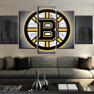 Hot Sell 5pcs Boston Bruins Wall Art Cheap For Living Room Wall Decor