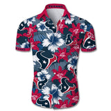 Houston Texans Hawaiian Shirt Tropical Flower Short Sleeve