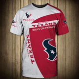Houston Texans Men's T Shirt 3D Short Sleeve Bulls On Parade
