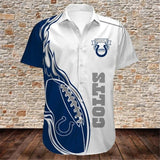 Indianapolis Colts Shirts Fireball Button Short Sleeve