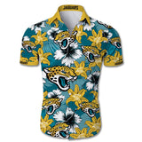 Jacksonville Jaguars Hawaiian Shirt Tropical Flower Short Sleeve