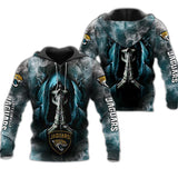 Jacksonville Jaguars Skull Hoodies Background Smoke