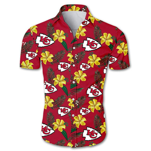 Kansas City Chiefs Hawaiian Shirt Floral Button Up