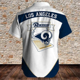 Los Angeles Rams Shirts Fireball Button Short Sleeve