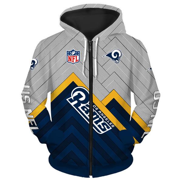 18% SALE OFF Los Angeles Rams Hoodie 3D Hooded Long Sleeve – 4 Fan