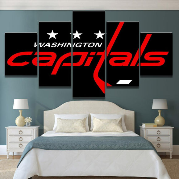 Low Price 5 Piece NHL Hockey Washington Capitals Modern Decorative Paintings on Canvas Wall Art for Home Decorations