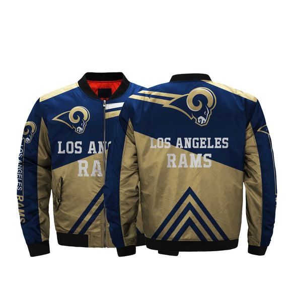Low Price NFL Jackets 3D Fullprint Los Angeles Rams Bomber Jacket For Men