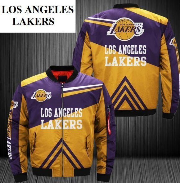 Men NBA Jacket 3D Jacket Los Angeles Lakers Bomber Jacket For Sale