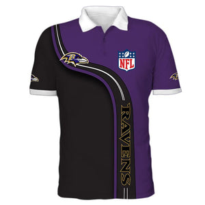 Men's Baltimore Ravens Polo Shirt 3D