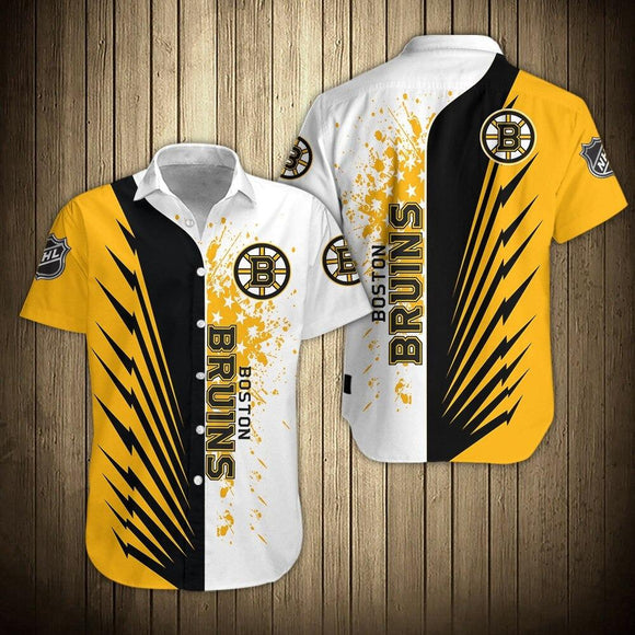 Men's Boston Bruins Shirts Button Up Short Sleeve