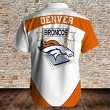 Men's Denver Broncos Shirts Fireball Button Short Sleeve