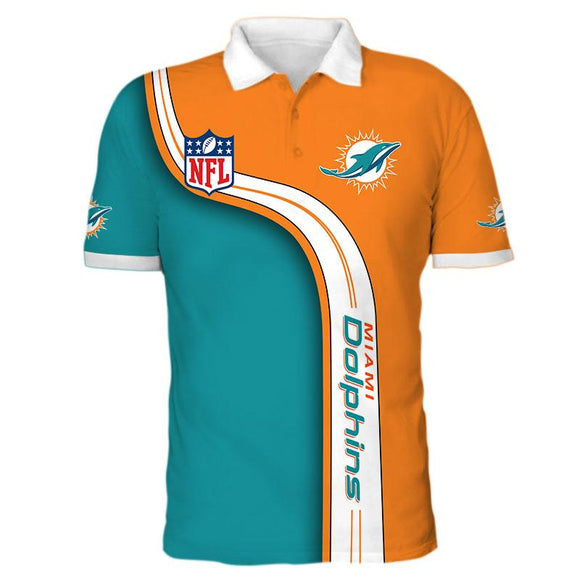 Men's Miami Dolphins Polo Shirt 3D