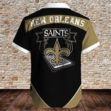 Men's New Orleans Saints Shirts Fireball Button Short Sleeve
