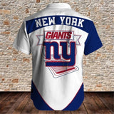 Men's New York Giants Shirts Fireball Button Short Sleeve