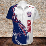 Men's New York Giants Shirts Fireball Button Short Sleeve