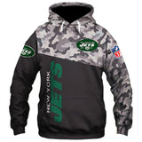 Men's New York Jets Zip Up Hoodies 3D Military Sweatshirt