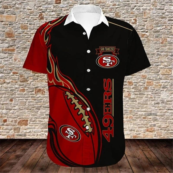 NFL Men's San Francisco 49ers Shirts Fireball Button Print For Men And  Women - Banantees