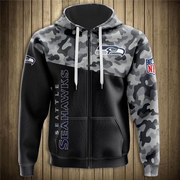 Men's Seattle Seahawks Military Hoodie 3D Sweatshirt Pullover