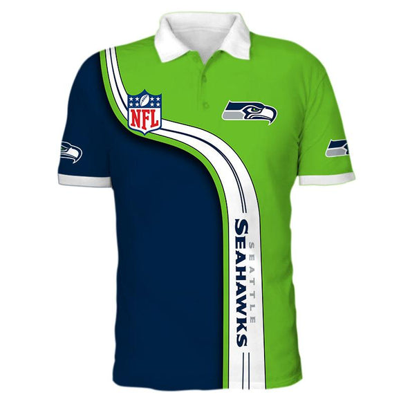 Men's Seattle Seahawks Polo Shirt 3D