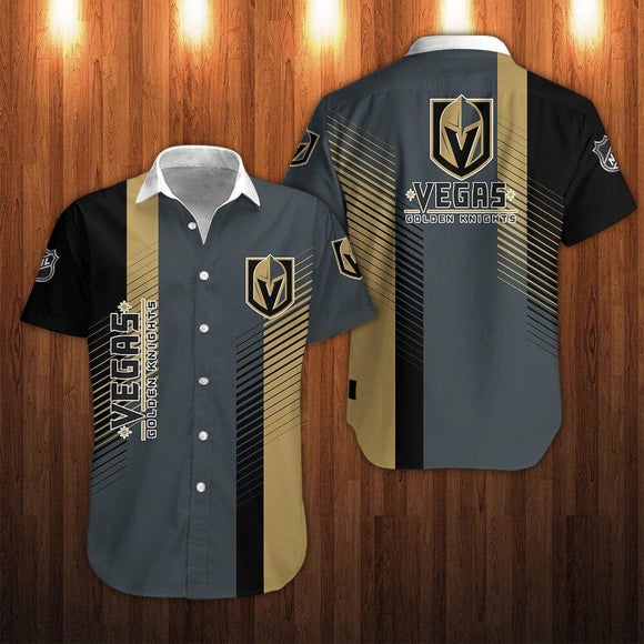 Men's Vegas Golden Knights Shirt Striped Short Sleeve
