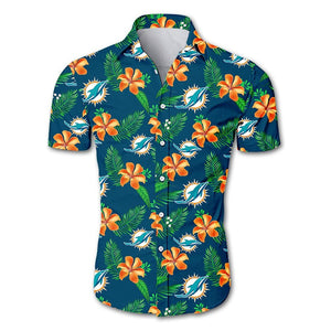 Miami Dolphins Hawaiian Shirt Floral Button Up