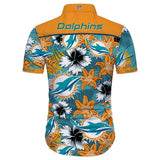 Miami Dolphins Hawaiian Shirt Tropical Flower Short Sleeve