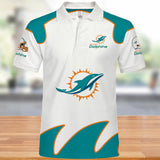 Miami Dolphins Polo Shirts White