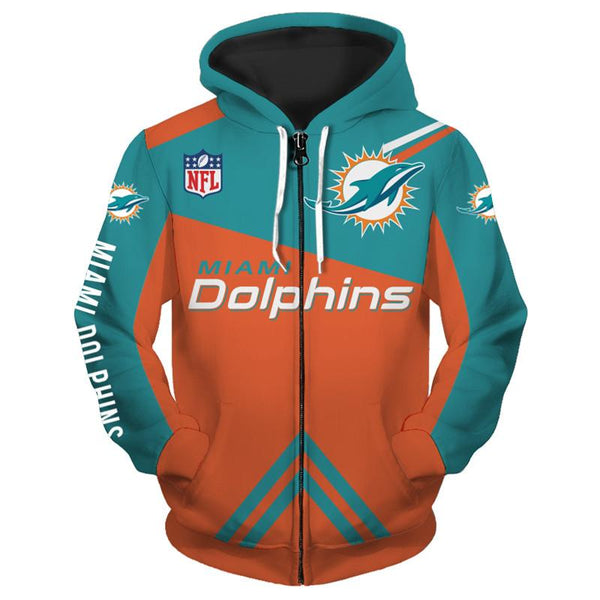 miami dolphins zip up hoodie