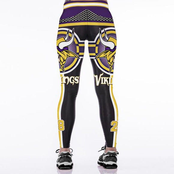 Minnesota Vikings 3D Print YOGA Gym Sports Leggings High Waist Fitness Pant Workout Trousers
