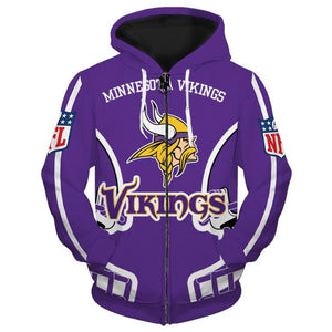 Minnesota Vikings Hoodies Cheap 3D Sweathsirt Long Sleeve