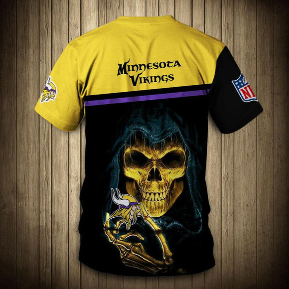 Minnesota Vikings Tee shirts 3D Hand Skull Short Sleeve