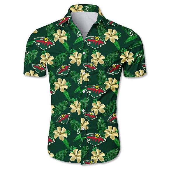 Minnesota Wild Hawaiian Shirt Floral Button Up
