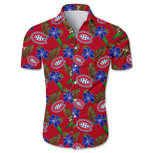 Montreal Canadiens Hawaiian Shirt Floral Button Up